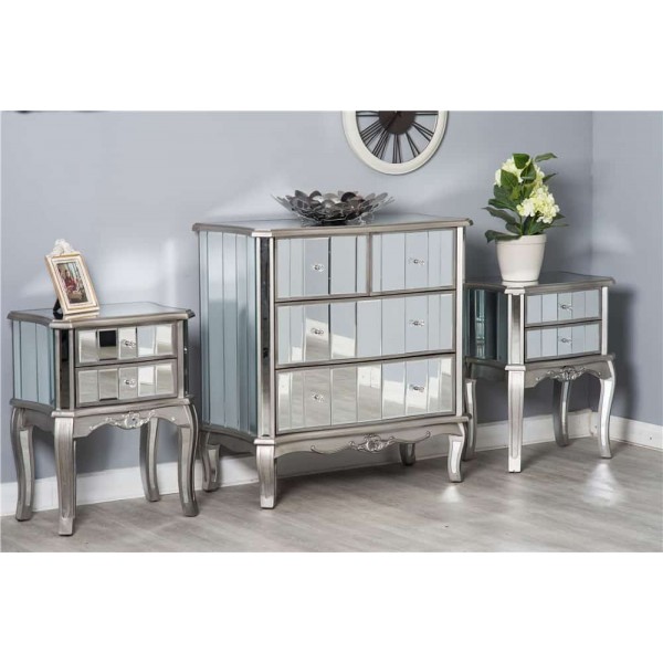 Mirrored Bedroom Furniture Set, Mirrored Bedroom Chest Of Drawers